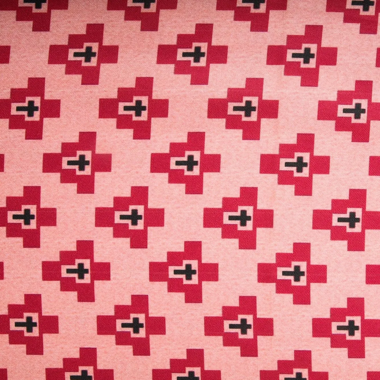 Pink Geometrical Print Rayon Fabric