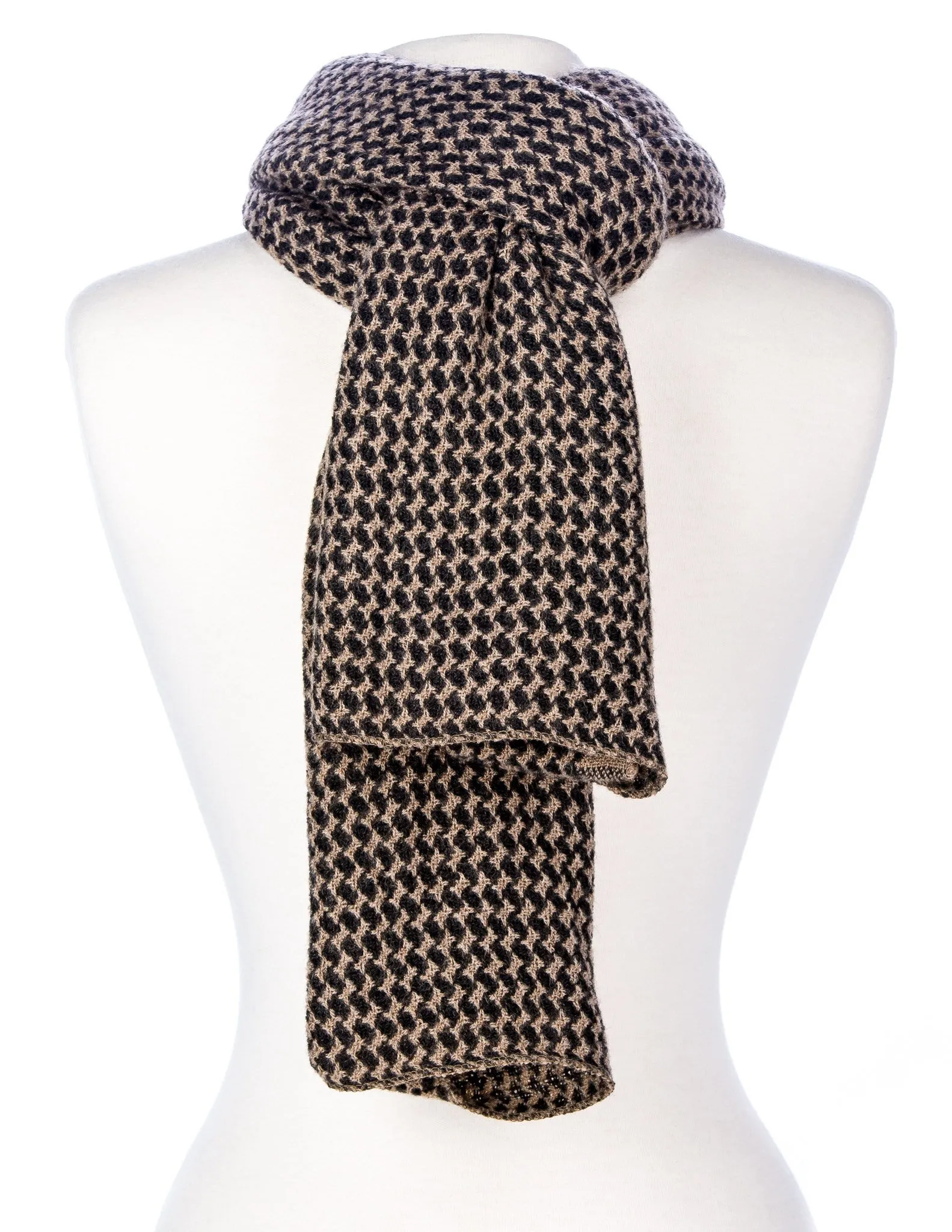 Premium Mens Scarf - Houndstooth Pattern Mufflers for Men