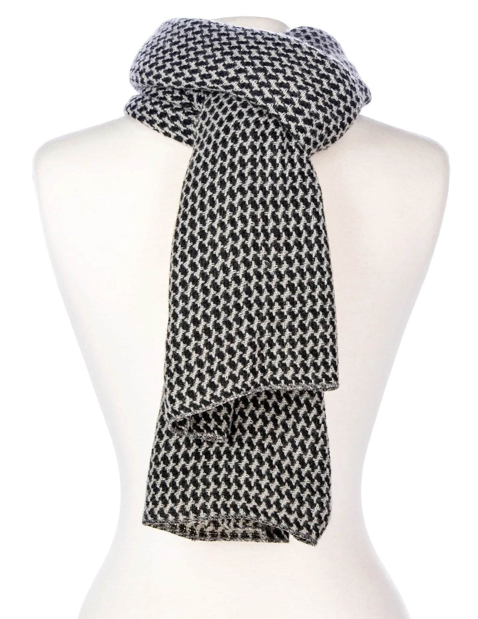 Premium Mens Scarf - Houndstooth Pattern Mufflers for Men