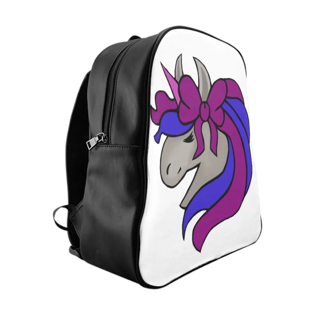 Purple Blue Unicorn School Backpack