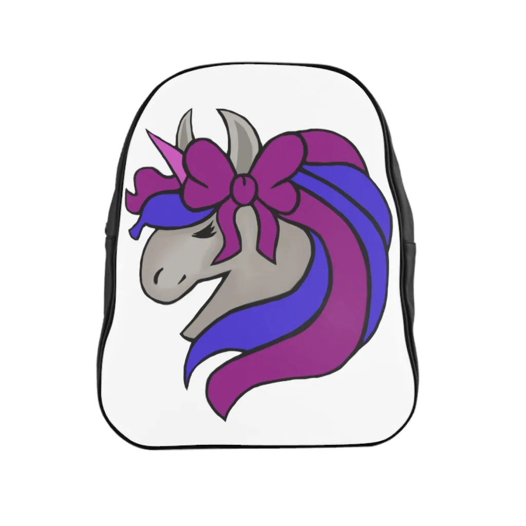 Purple Blue Unicorn School Backpack