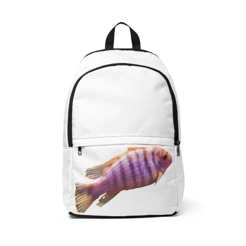 Purple Fish Unisex Fabric Backpack