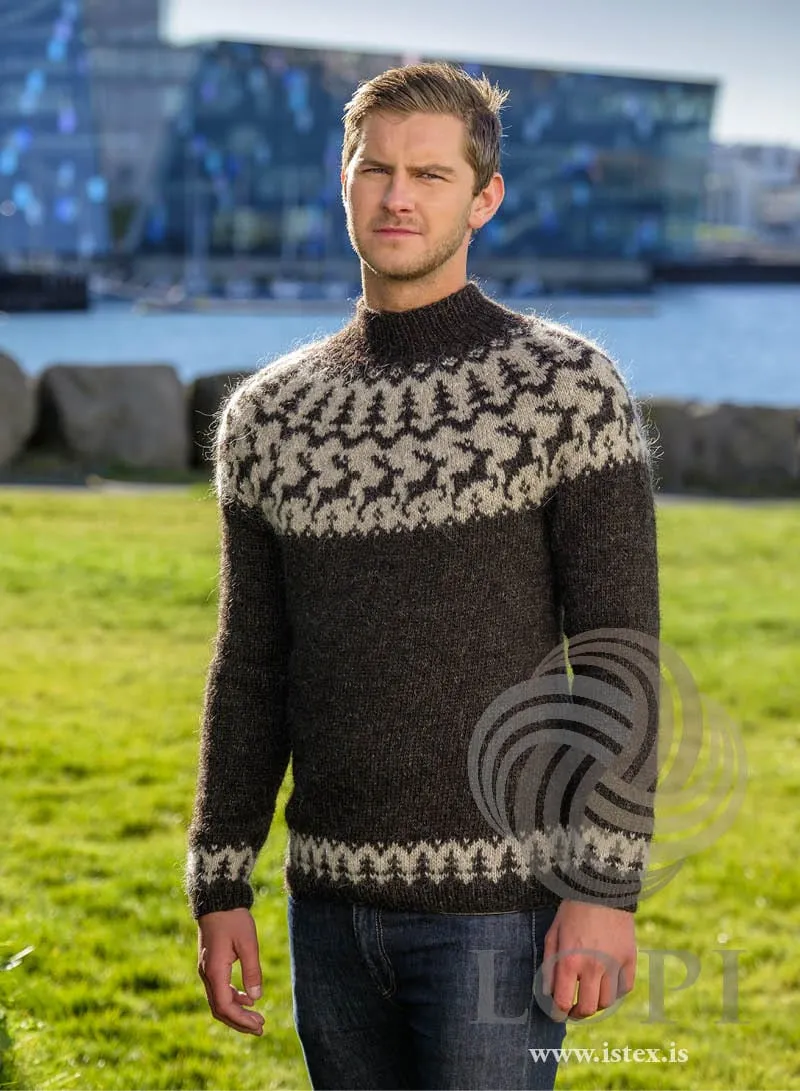 Reindeer Black Christmas Wool sweater - Knitting Kit