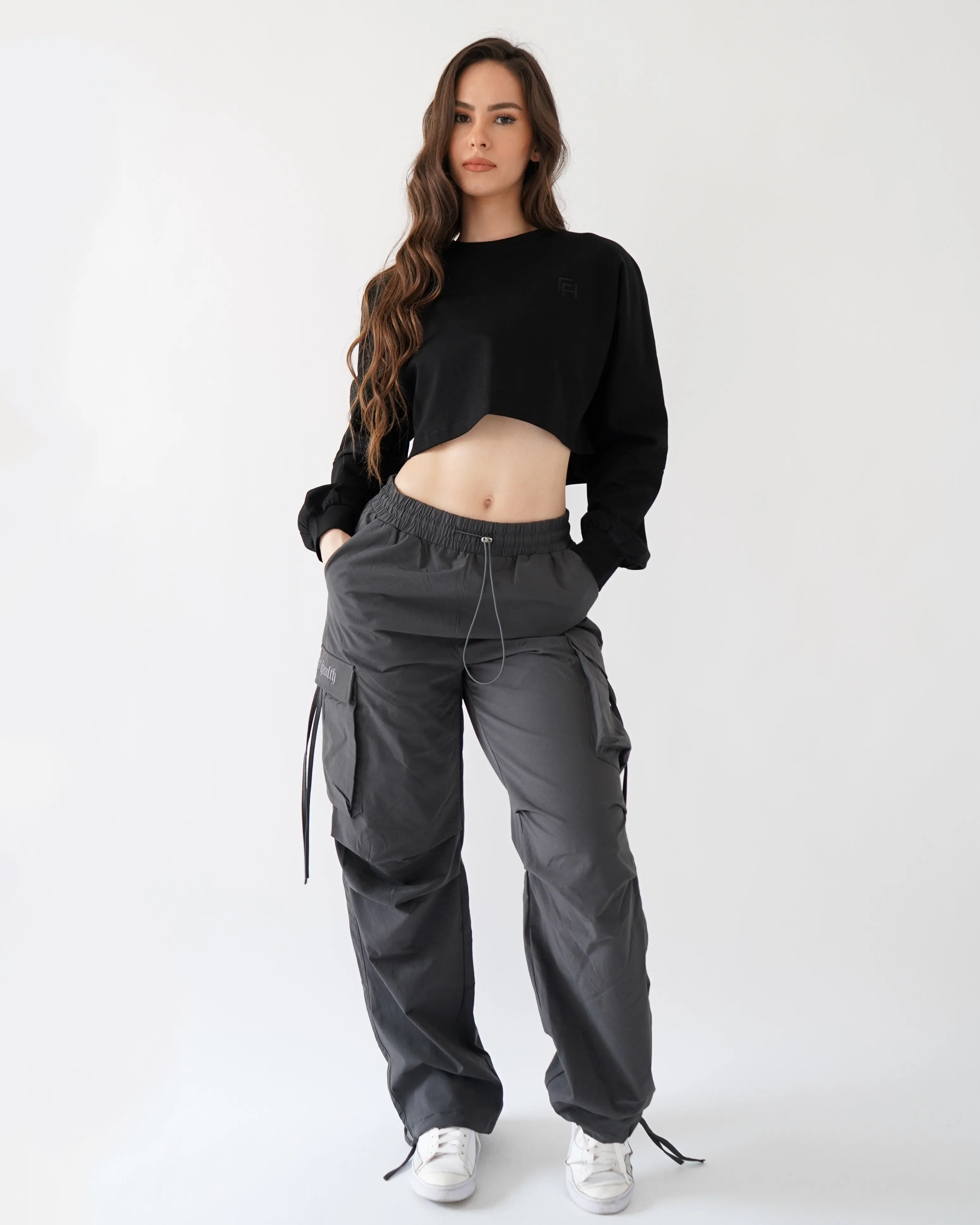 Relaxed Crop Long Sleeve - Black