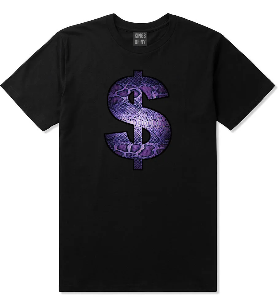 Snakeskin Money Sign Purple Animal Print Boys Kids T-Shirt