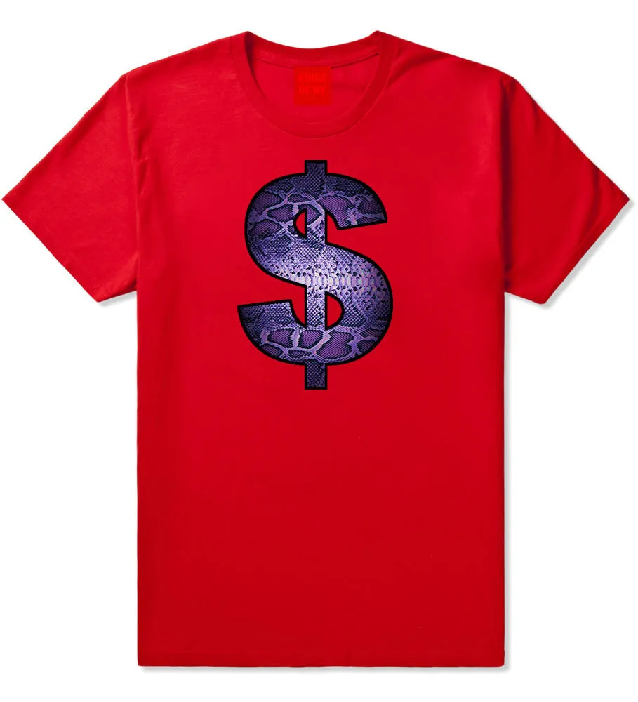 Snakeskin Money Sign Purple Animal Print Boys Kids T-Shirt