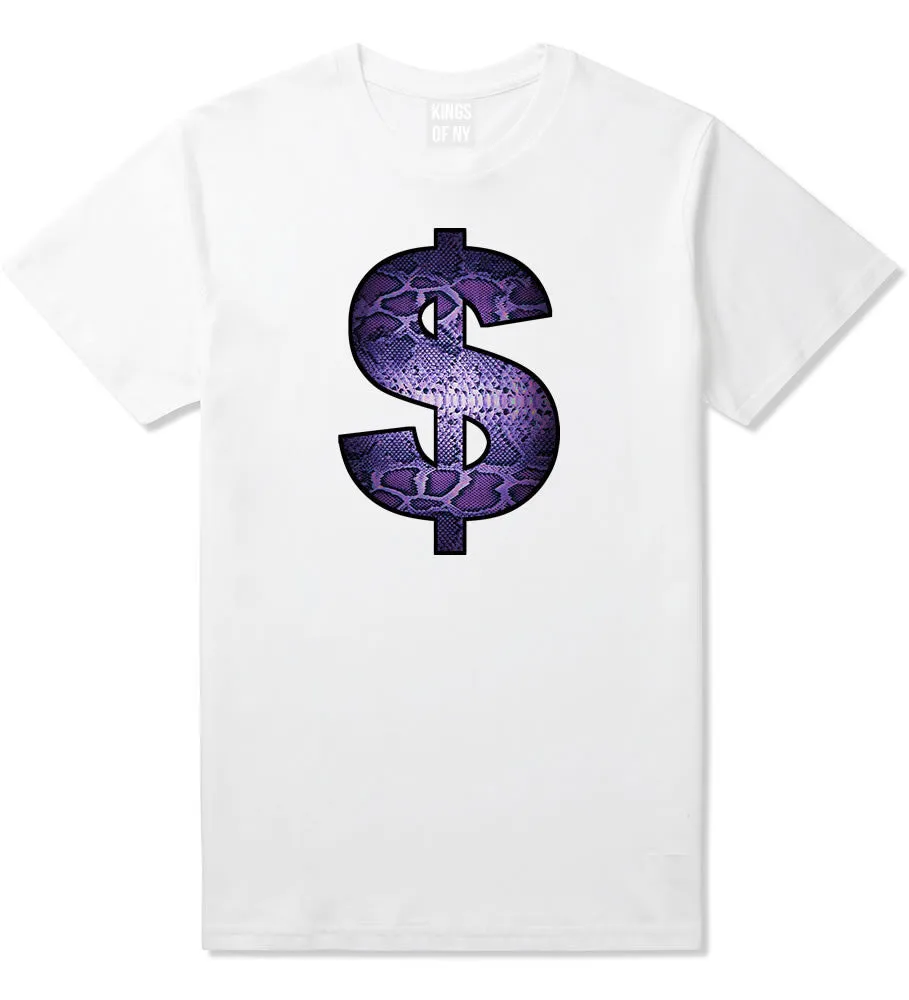 Snakeskin Money Sign Purple Animal Print Boys Kids T-Shirt