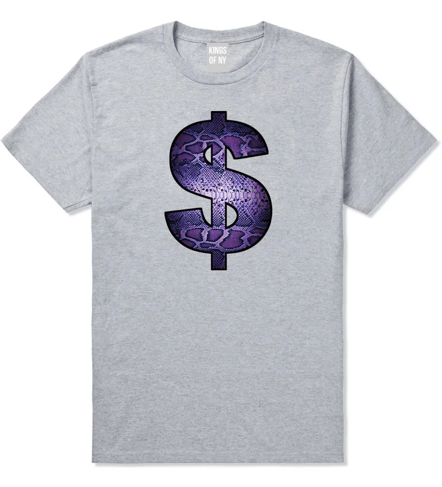 Snakeskin Money Sign Purple Animal Print Boys Kids T-Shirt