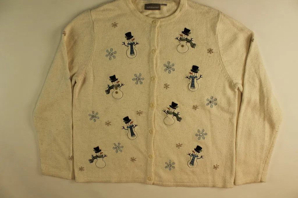 Snowmen and Their Flakes- Medium Christmas Sweater