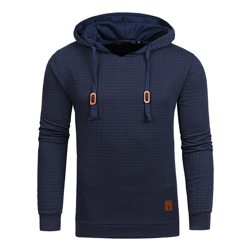 Solid Drawstring Hooded Sweatshirt