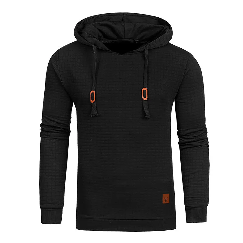 Solid Drawstring Hooded Sweatshirt