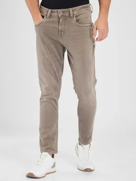 Spykar Brown Slim Fit Mid Rise Jeans For Men