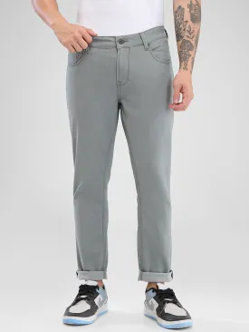 Spykar Greenish Grey Slim Fit Jeans For Men