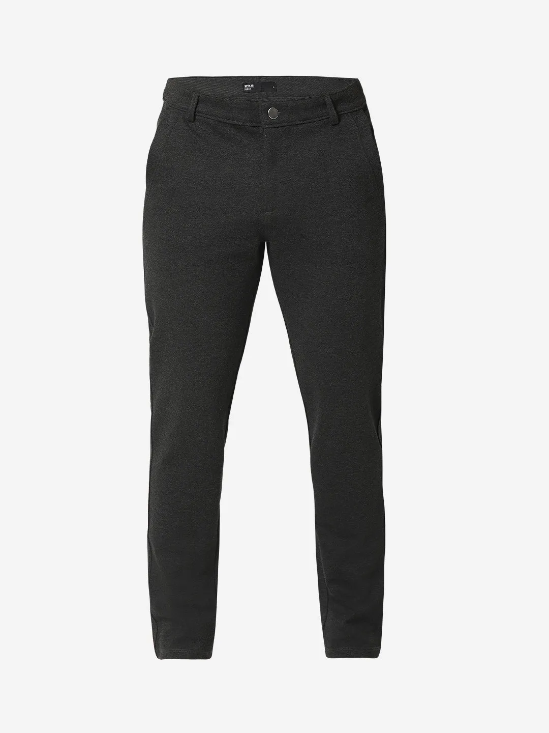 Spykar Men Black Cotton Regular Fit Trackpant