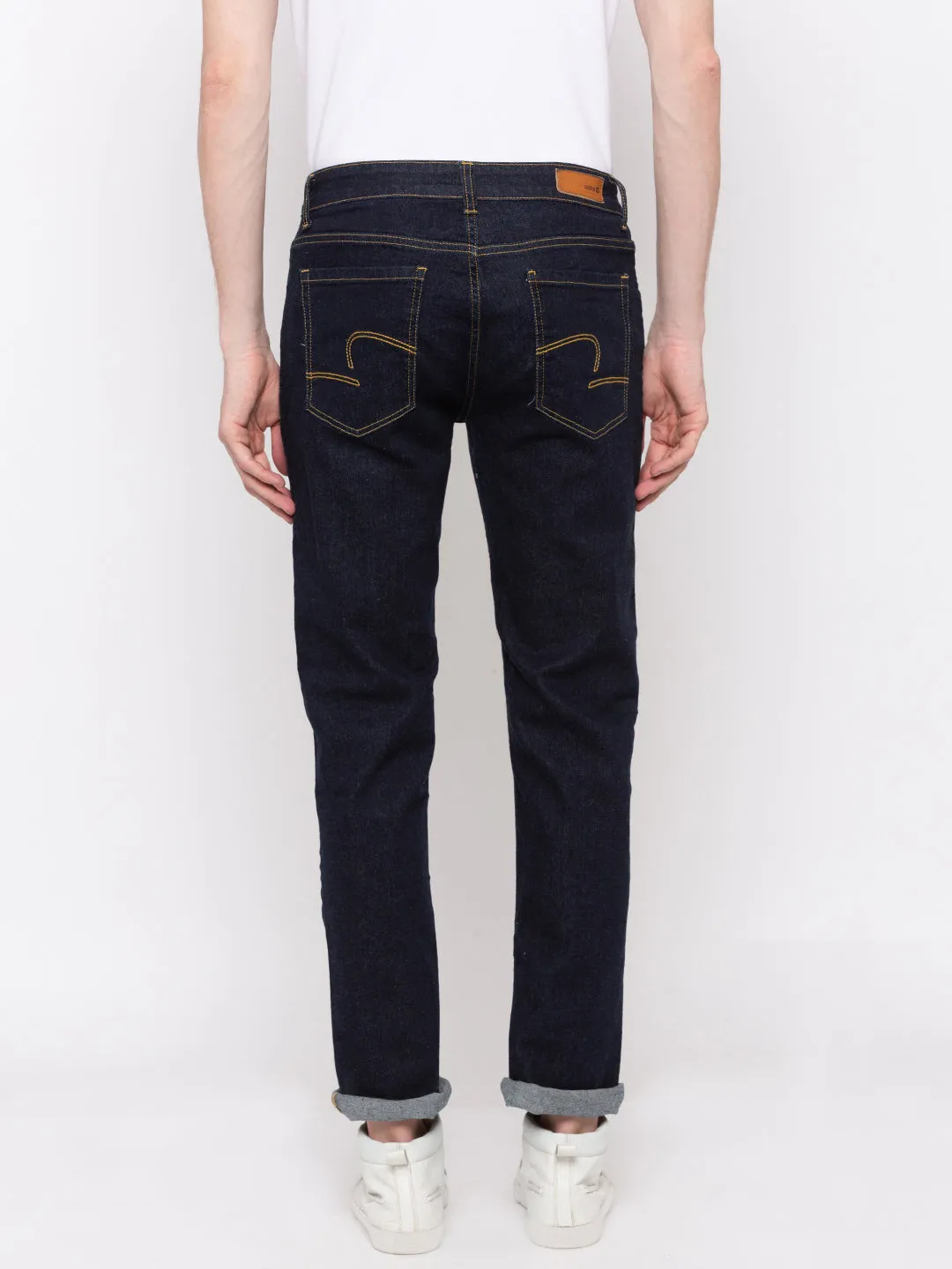 Spykar Men Blue Solid Regular Fit Jeans