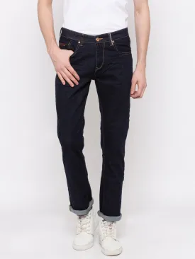 Spykar Men Blue Solid Regular Fit Jeans