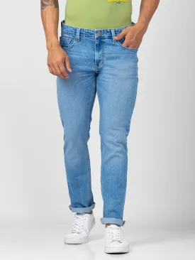 Spykar Men Light Blue Cotton Comfort Fit Straight Length Jeans (Ricardo)