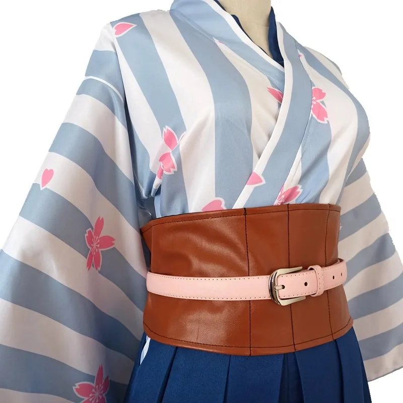 Striped Blue Hakama Set