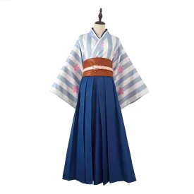 Striped Blue Hakama Set