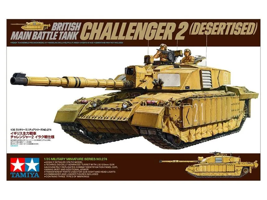 Tamiya #35274 British Challenger 2 Desertised Main Battle Tank 1/35 Model Kit