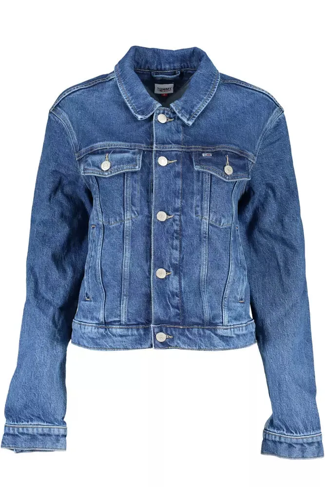 Tommy Hilfiger Blue Cotton Women Jacket Denim