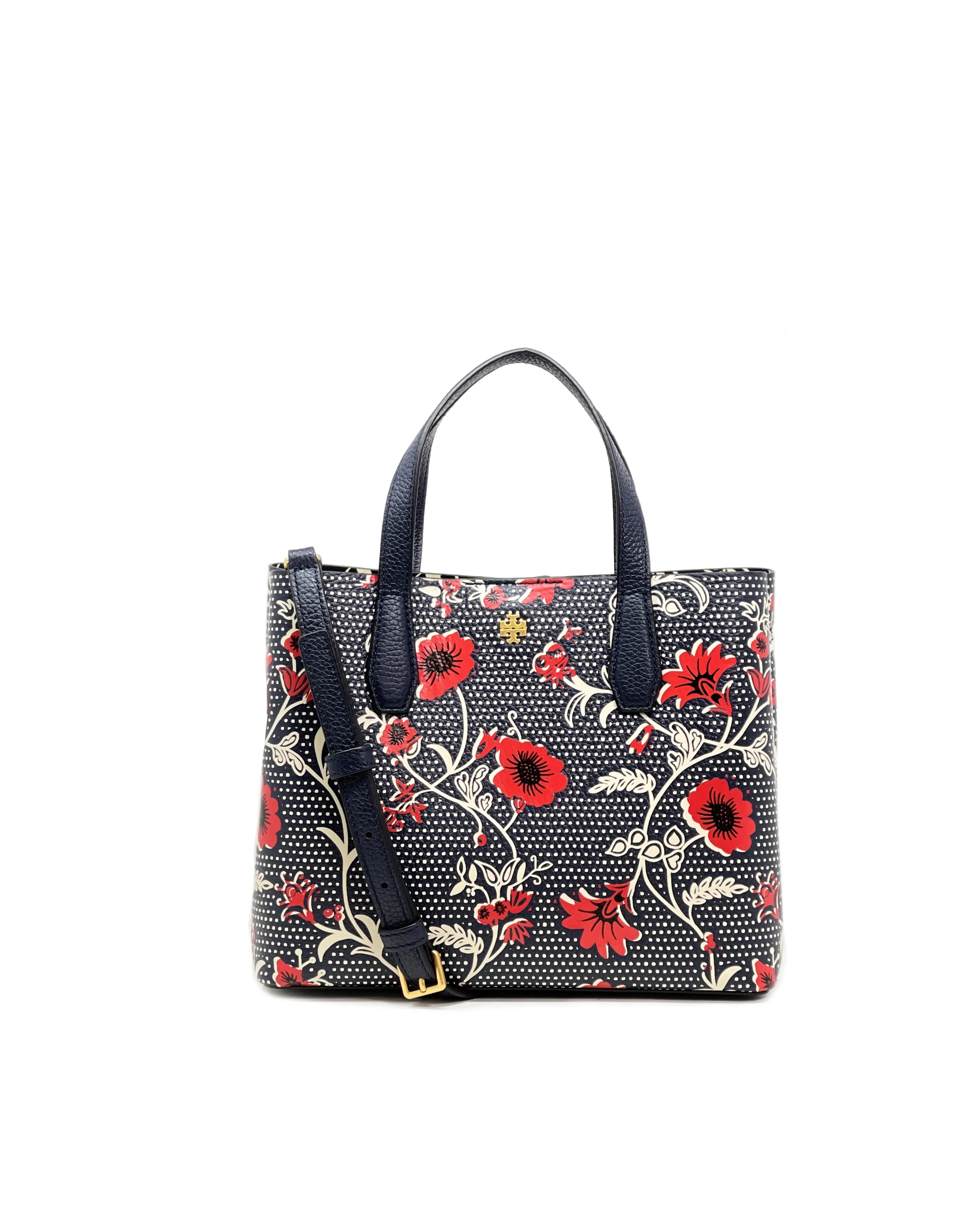 Tory Burch Navy Red Blake Printed Small Tote