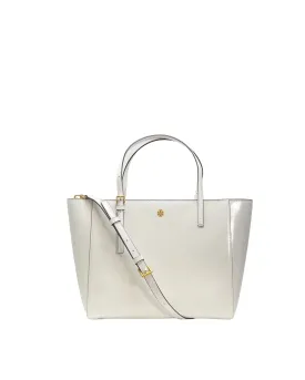 Tory Burch Optic White Emerson Patent Small Tote