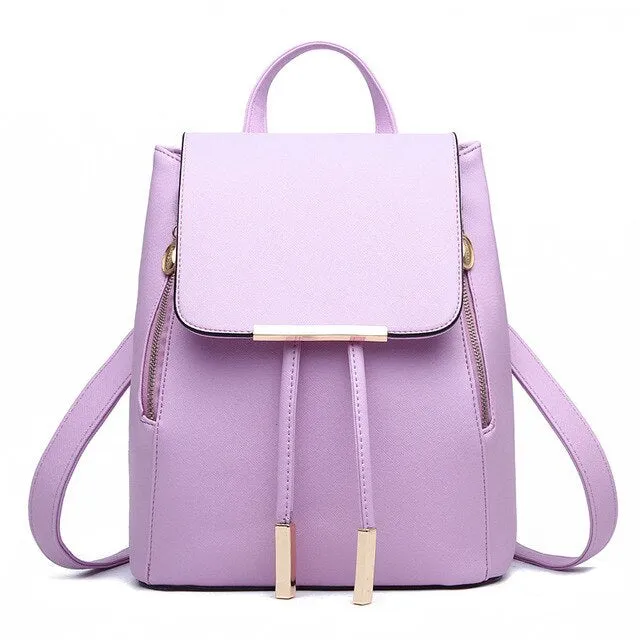 Trendy Artificial Leather Floral Backpack