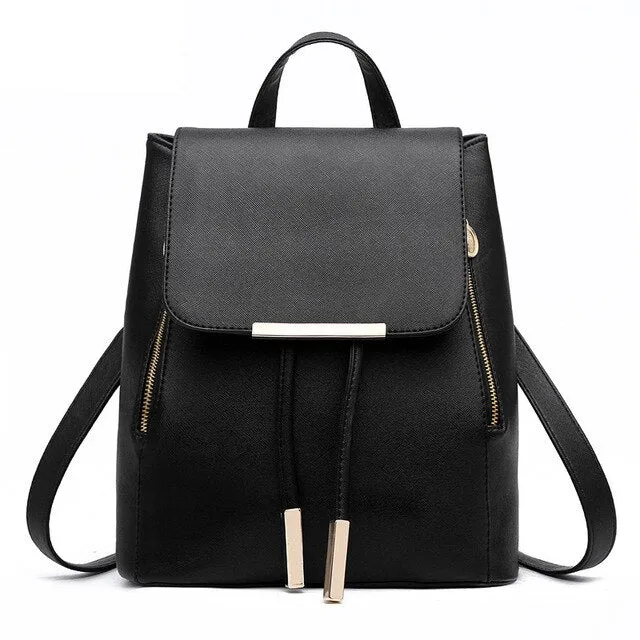 Trendy Artificial Leather Floral Backpack