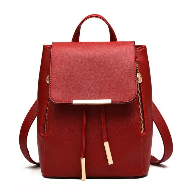 Trendy Artificial Leather Floral Backpack