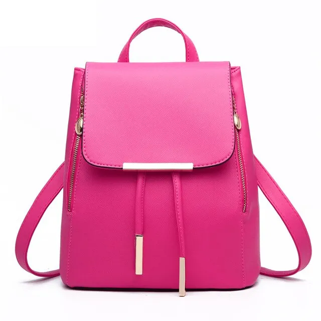 Trendy Artificial Leather Floral Backpack