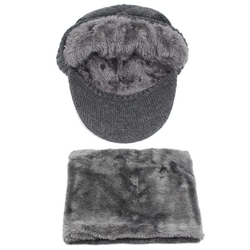 Unisex Winter Wool Beanie Cap and Scarf / Mask Sets