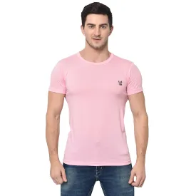 Vimal Jonney Round Neck Pink T-shirt For Men's