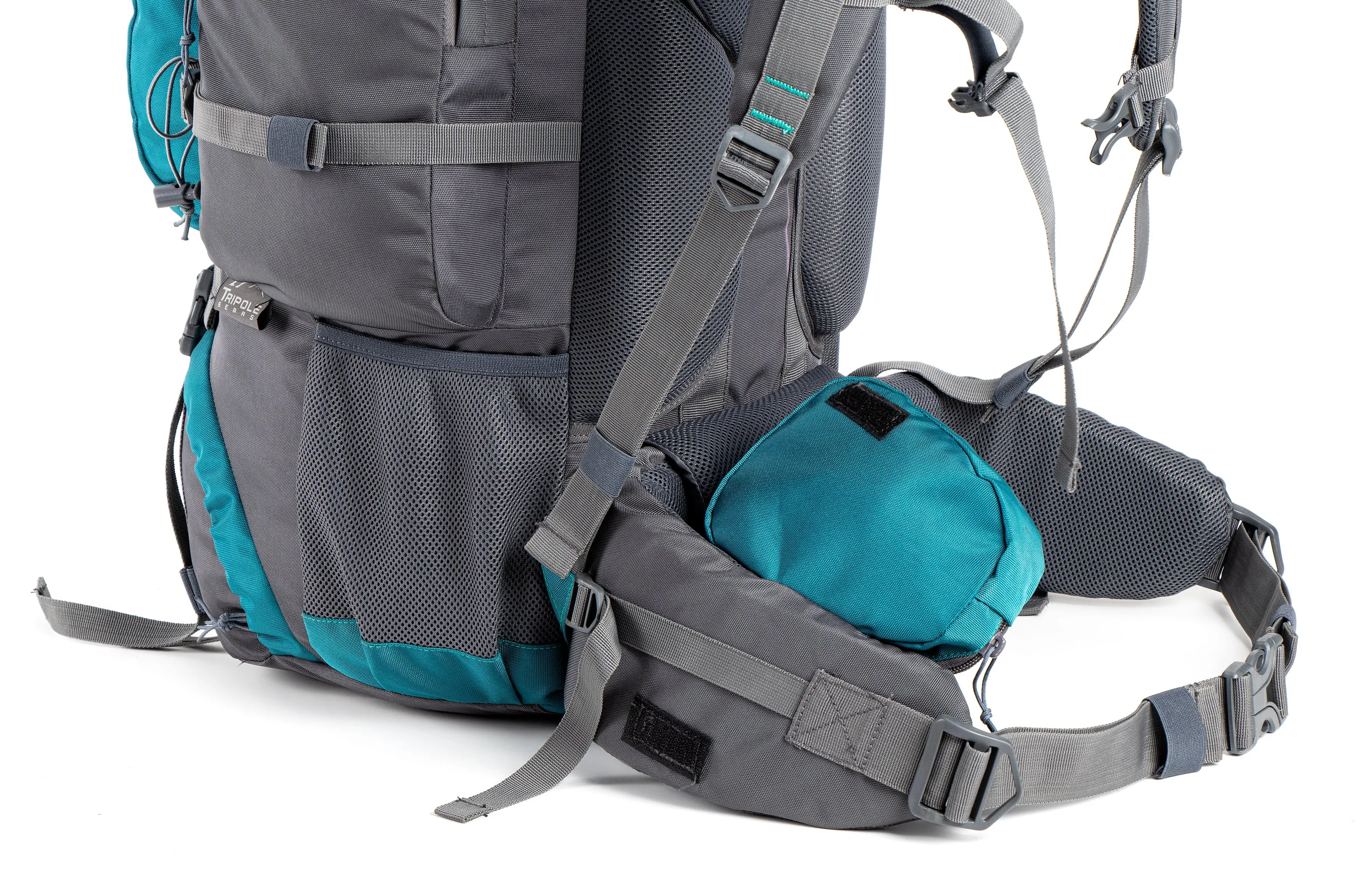 Walker 65 Litre Rucksack (Grey & Sea Green)   Foldable Day Pack