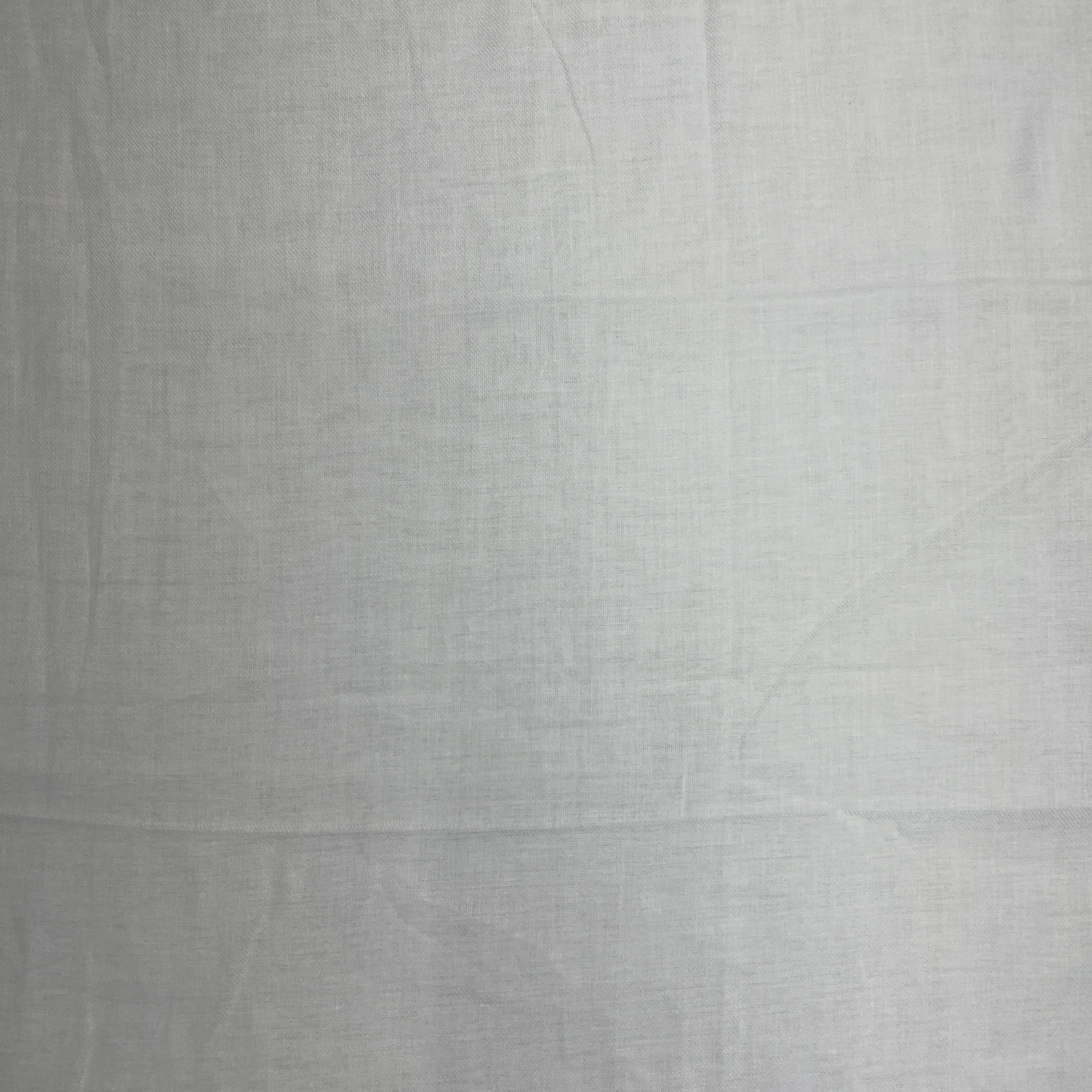 White Solid Cotton Semi Fabric