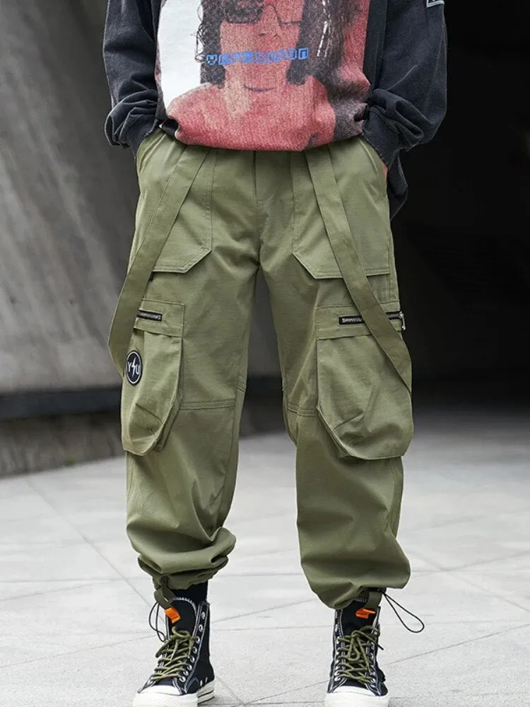 Wiaofellas Men Cargo Pants Multiple Pockets Casual Pants Streetwear Sweatpant Harajuku Leggings Trousers Hip Hop Overalls Jogger Men Pants