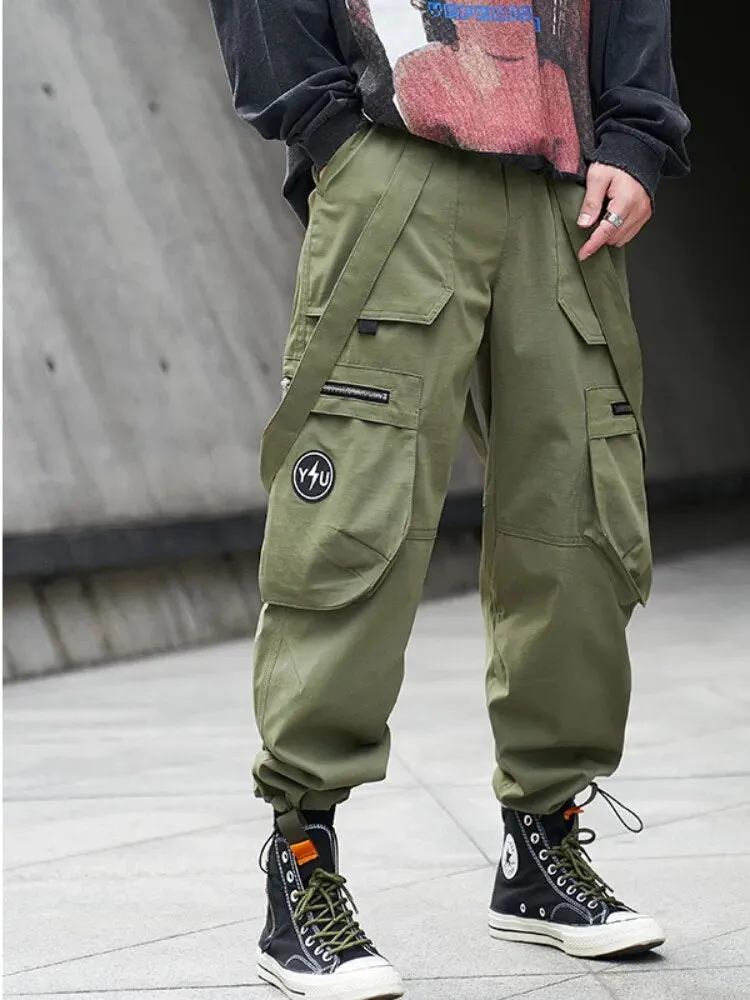 Wiaofellas Men Cargo Pants Multiple Pockets Casual Pants Streetwear Sweatpant Harajuku Leggings Trousers Hip Hop Overalls Jogger Men Pants