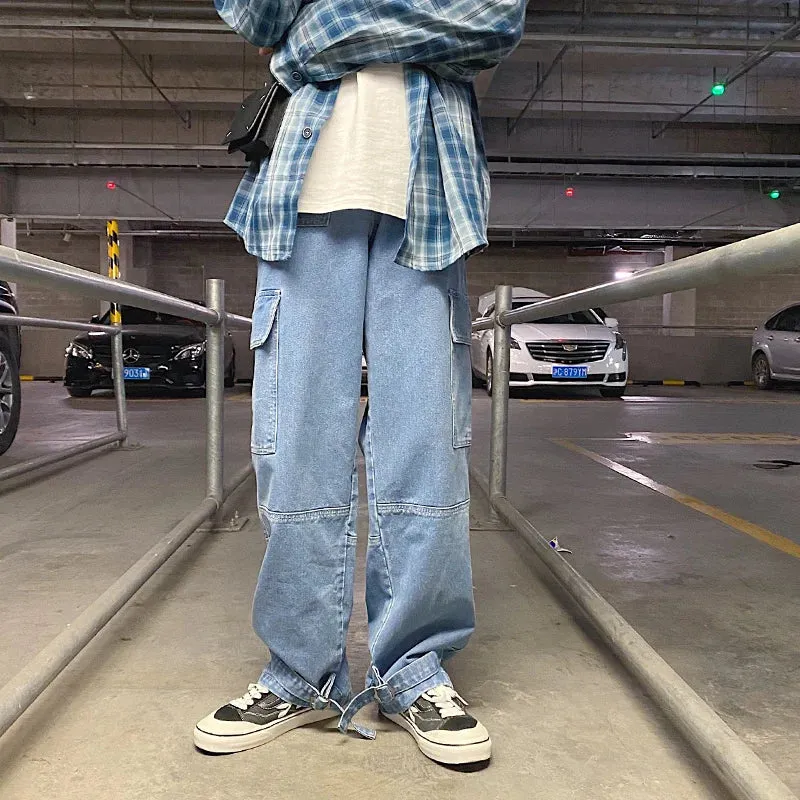 Wiaofellas  -  New Loose Straight Baggy Denim Pants men Wide Leg Jeans Mens Fashiong Hip Hop Streetwear men's jeans casual skateboard pant