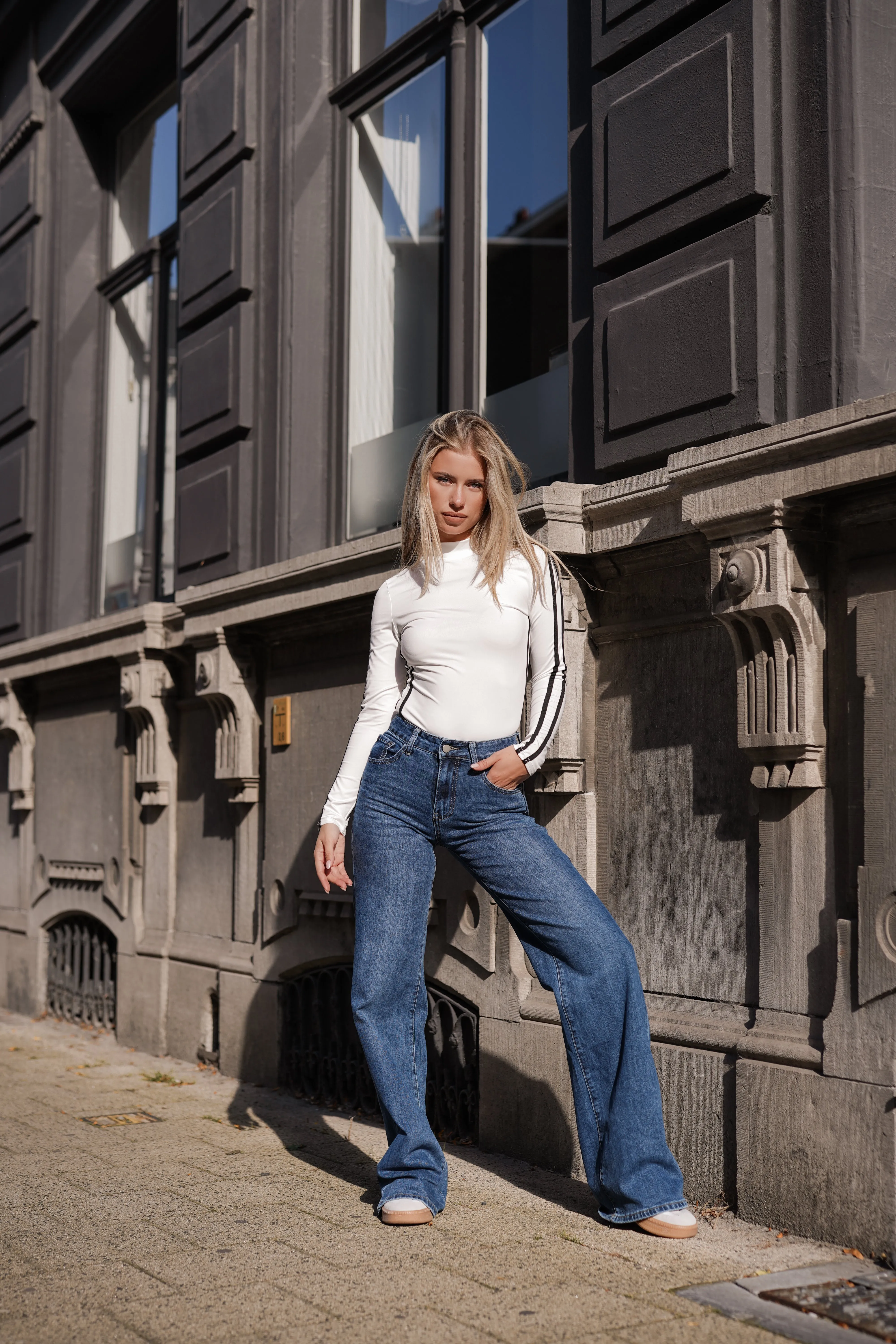 Wide leg jeans blauw - Robin