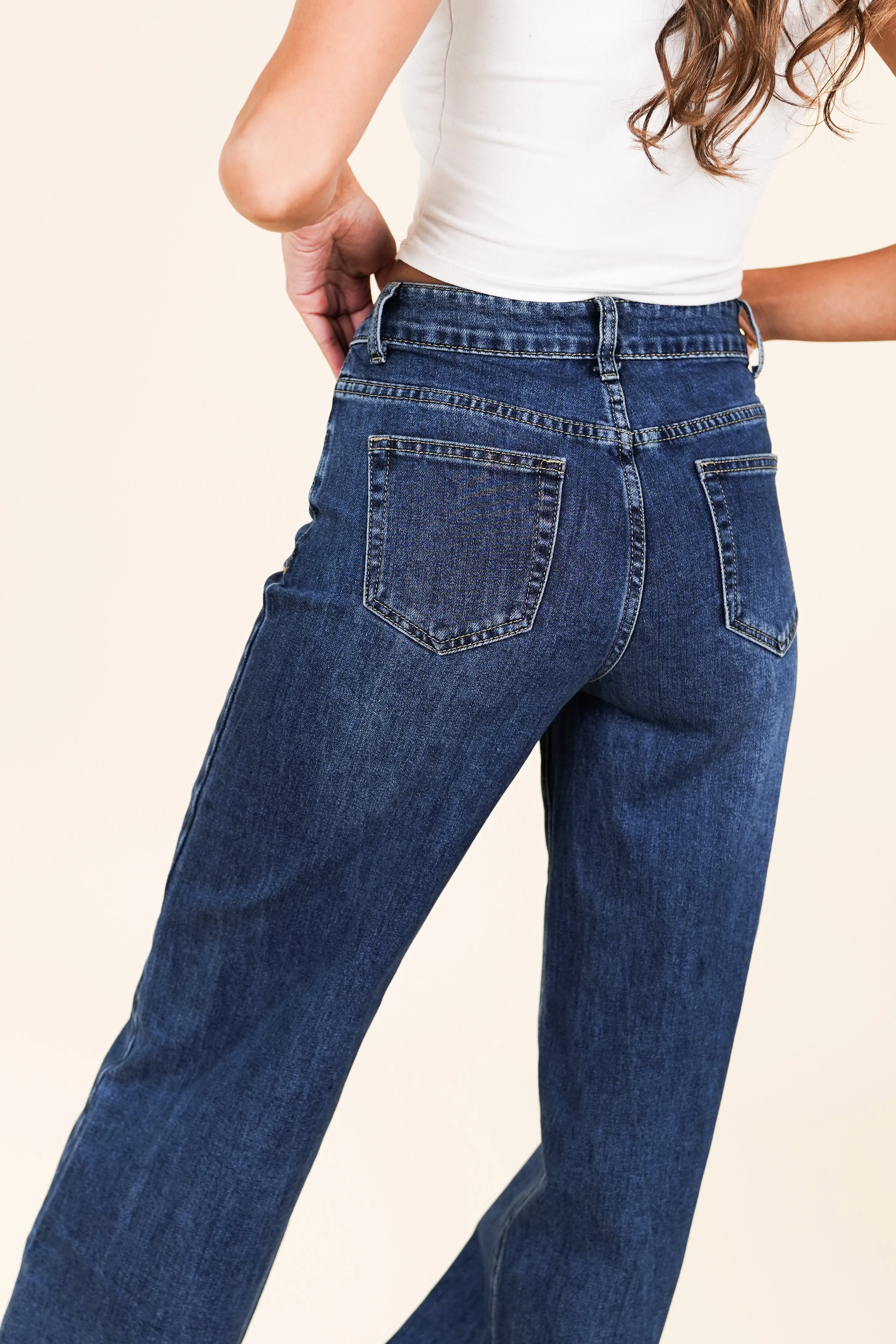 Wide leg jeans blauw - Robin