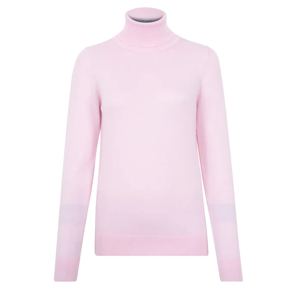 Womens Ultra Fine Cotton Roll Neck Long Sleeve Jumper