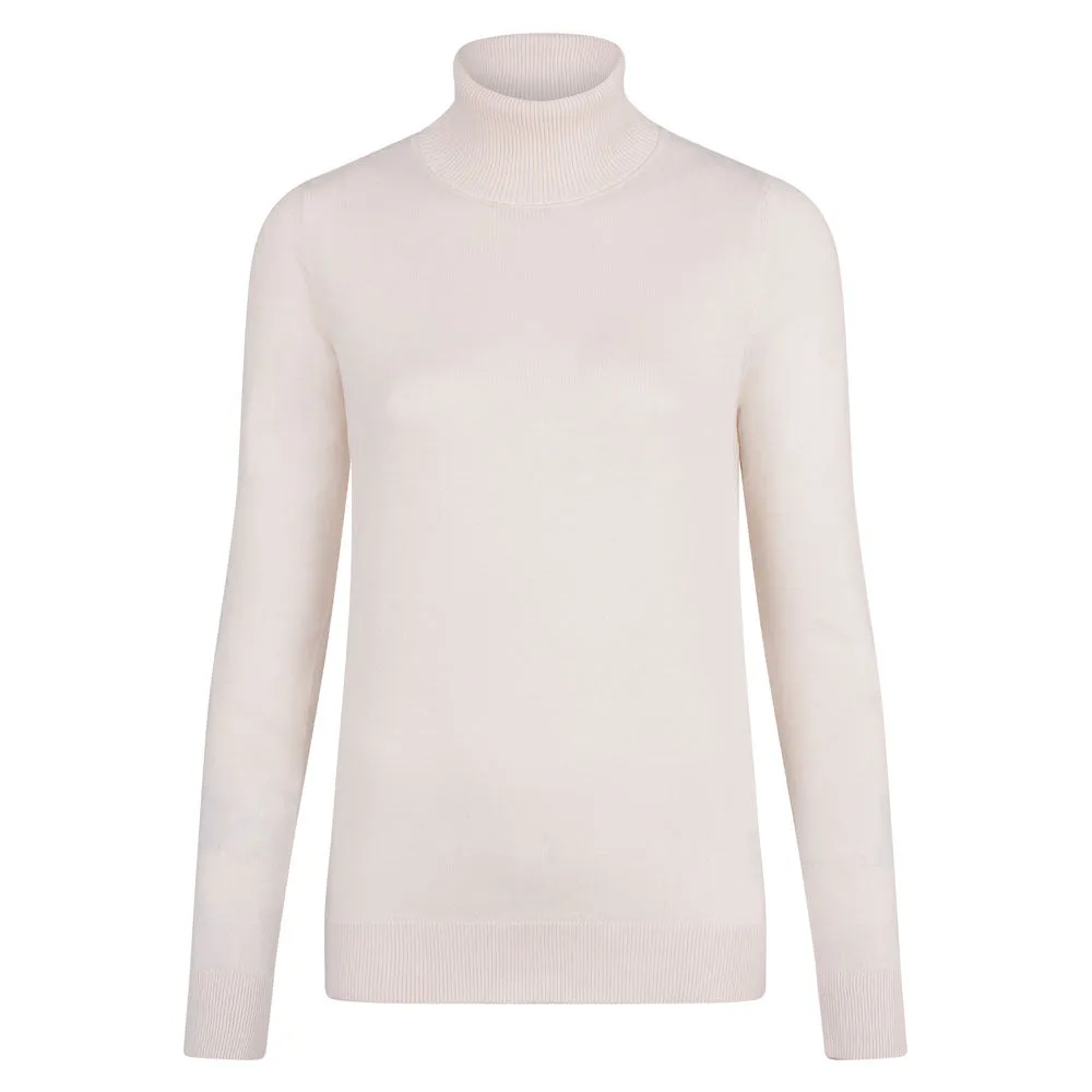 Womens Ultra Fine Cotton Roll Neck Long Sleeve Jumper