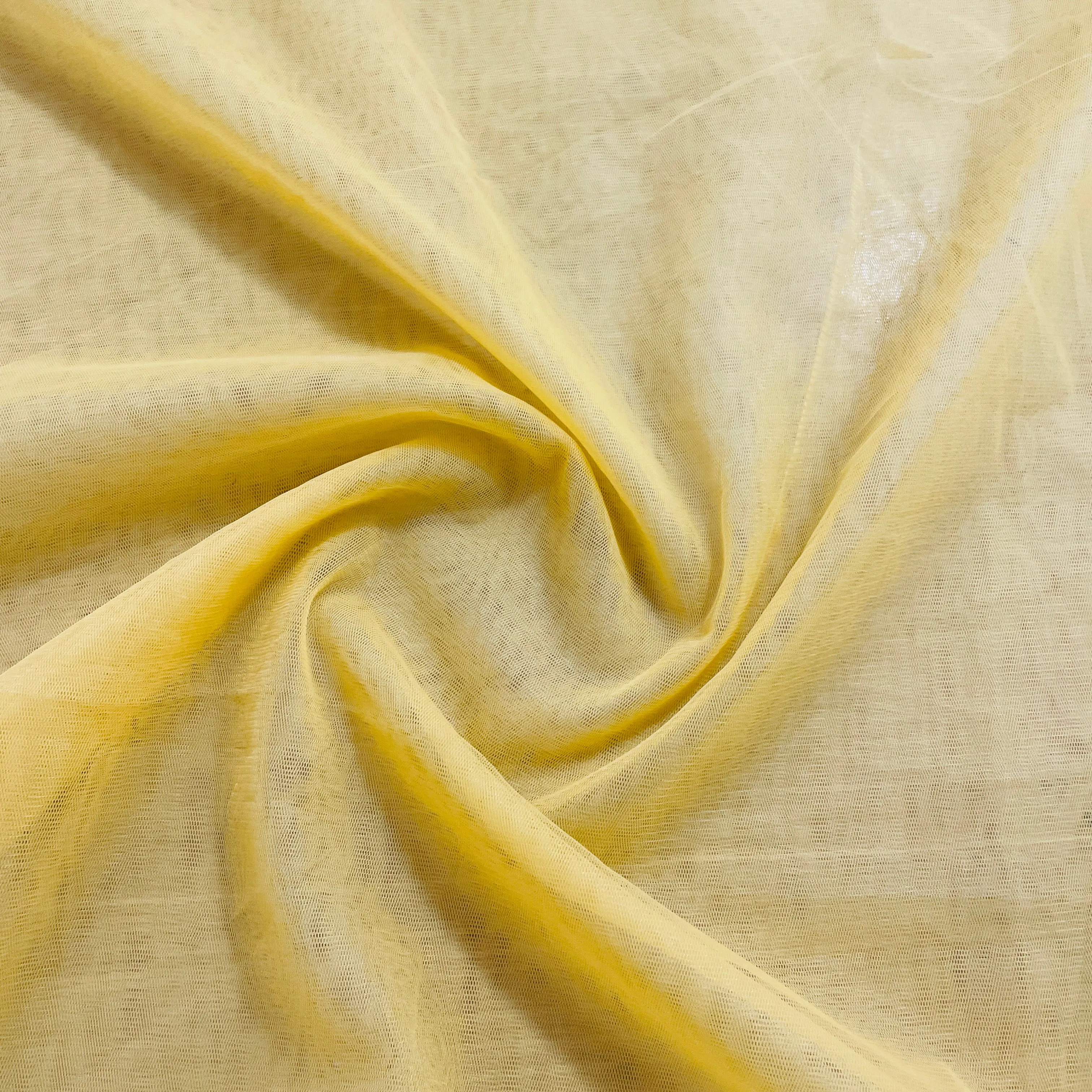 Yellow Solid Net Fabric