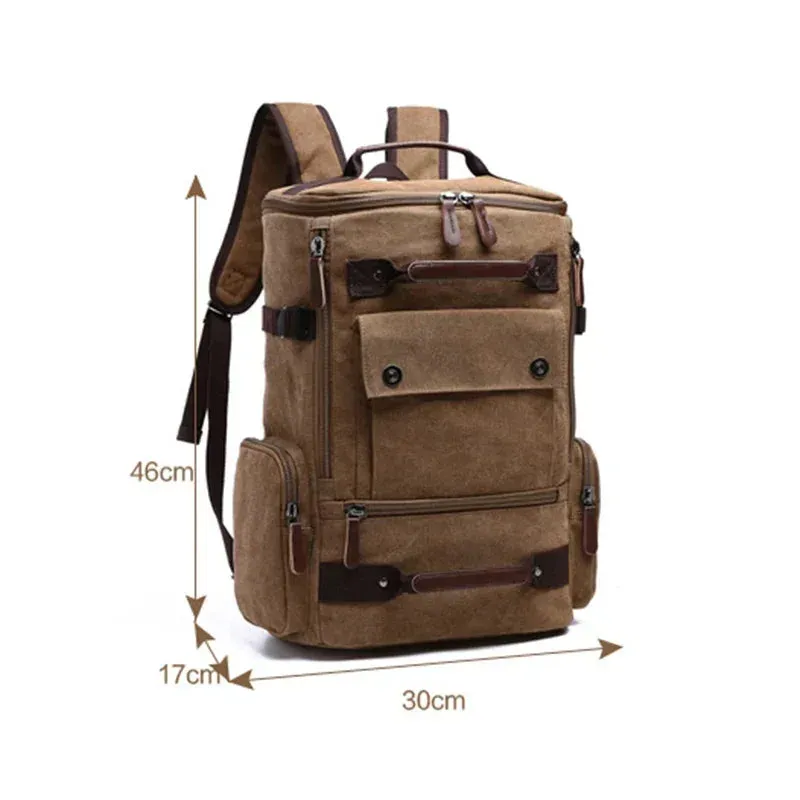 ZUOLUNDUO Large Capacity Vintage Canvas Backpack